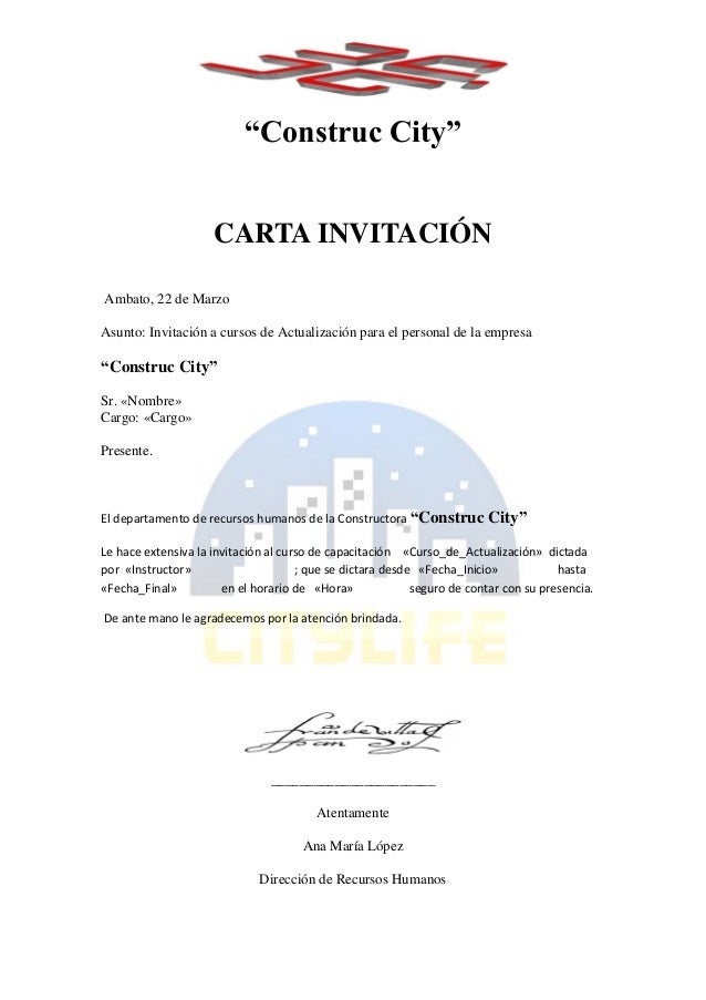 Carta invitación Carta invitación