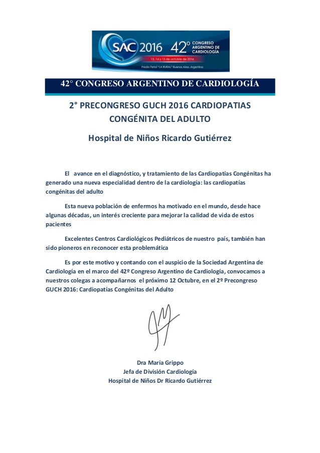 Carta invitacion guch2016. Argentina