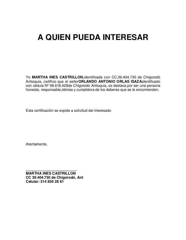Modelo De Carta De Honorabilidad Ecuador - Sample Site r