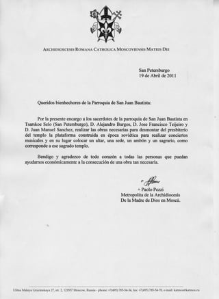 Carta metropolita archidiocesis moscu