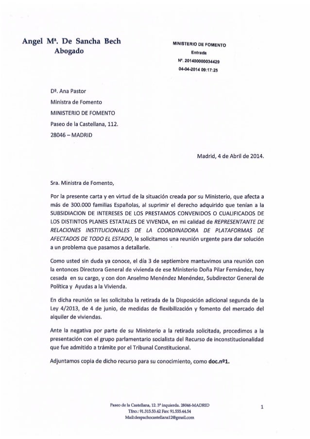 Carta ministra ana_pastor_04042014