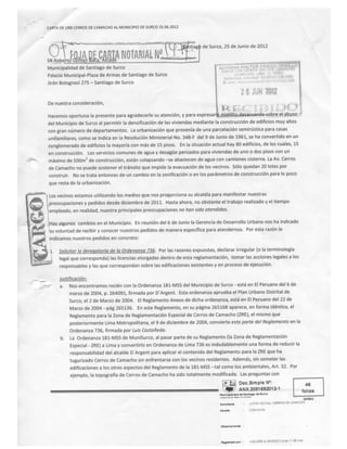 Carta notarial al alcalde Gomez Baca