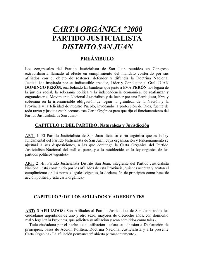 Carta Orgánica PJ San Juan