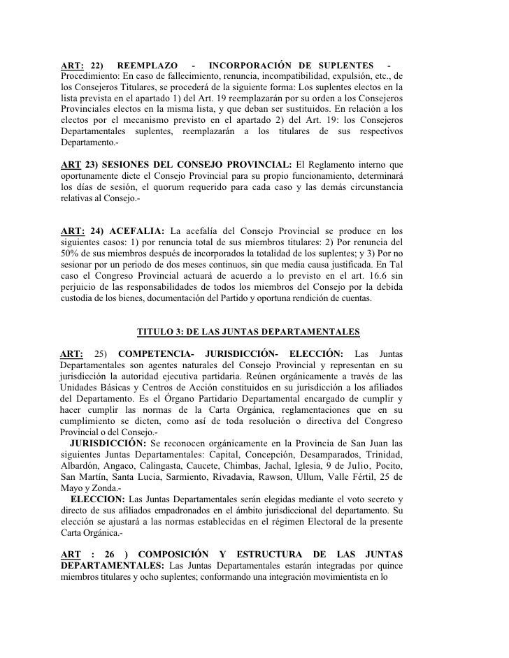Carta Orgánica PJ San Juan