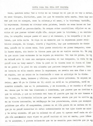 'Carta para una niña muy pequeña' de José García Nieto