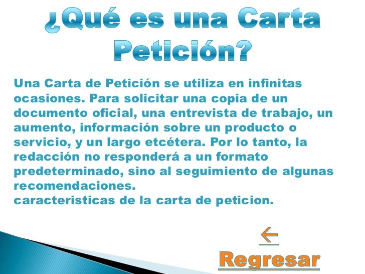 carta formal de peticion