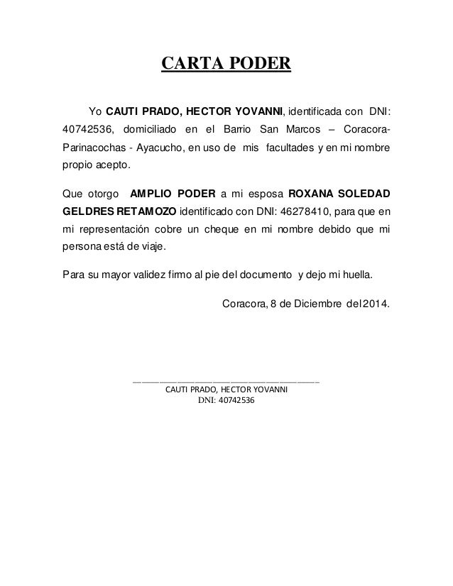 Carta De Autorizacion Realizar Tramites - w Carta De
