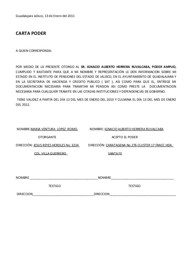 Descargar Carta Poder Simple Word : carta poder word ...