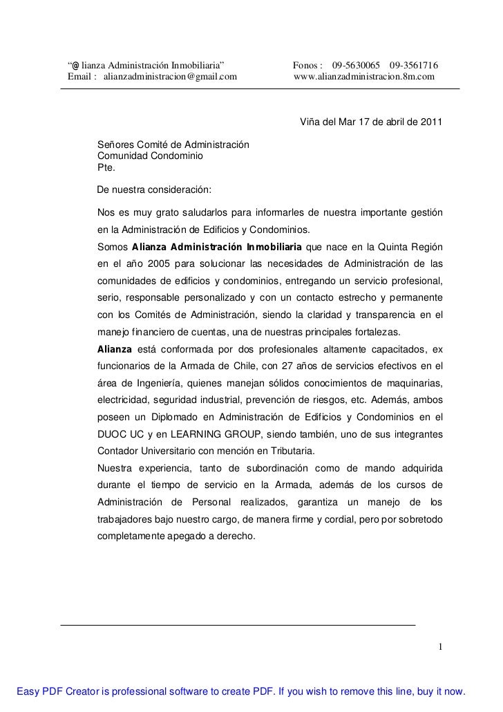 Carta De Presentacion De Una Empresa