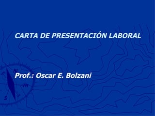CARTA DE PRESENTACIÓN LABORAL Prof.: Oscar E. Bolzani 