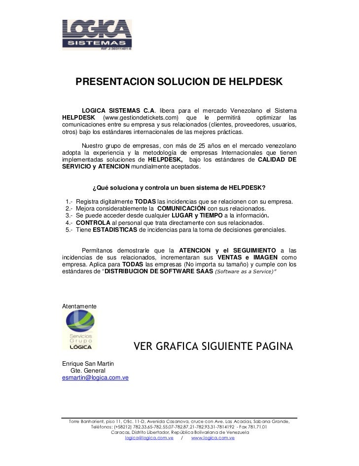 Carta Presentacion Solucion De Helpdesk 2011 11