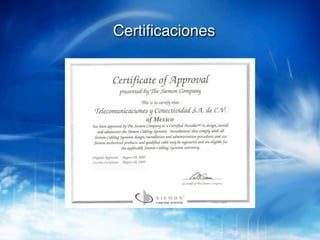 Certiﬁcaciones!
 