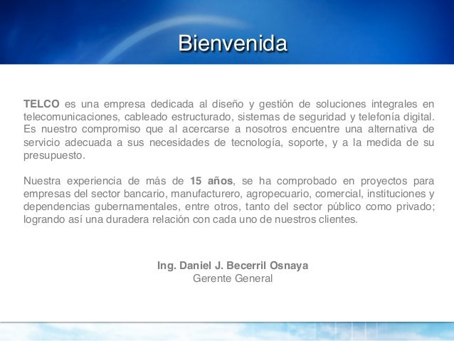 Carta presentación TELCO LAGUNA