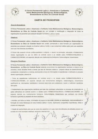 Carta princípios fórum latino americano  caribenho