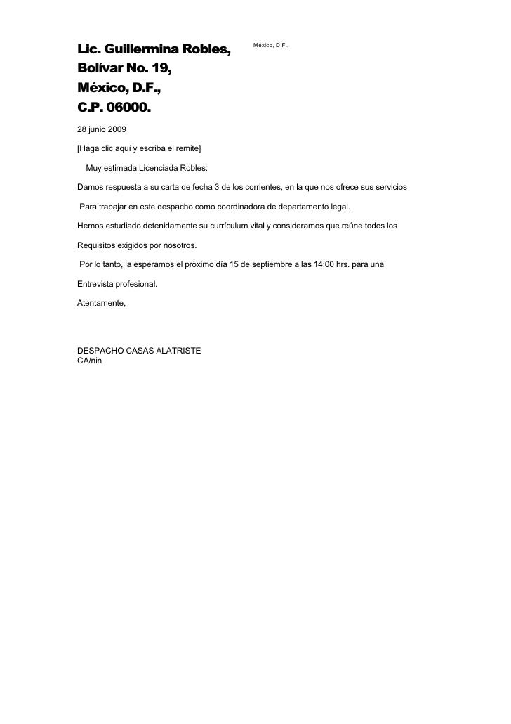 carta profesional