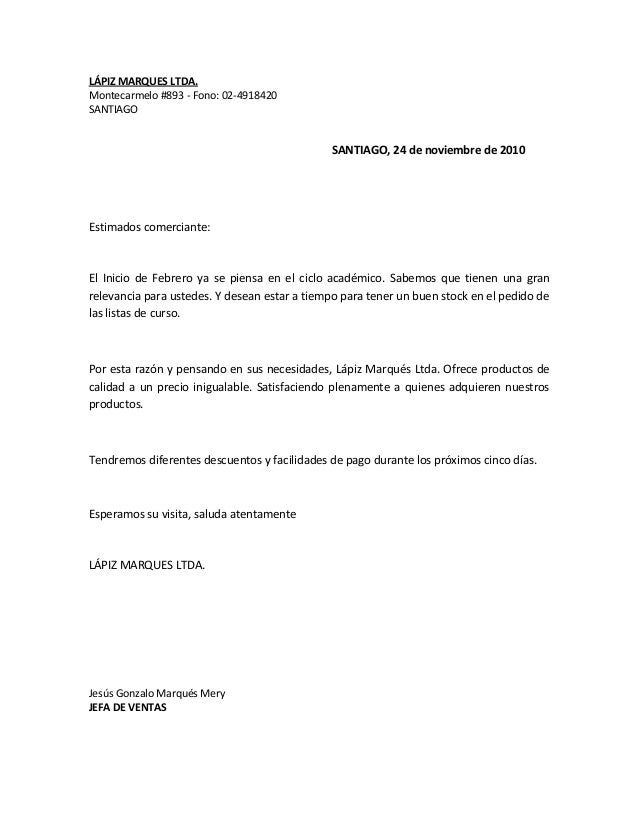 Carta publicitaria