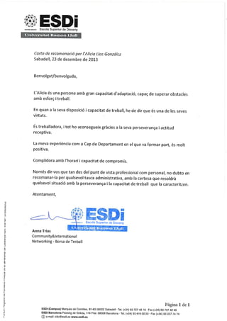 Carta recomanació ESDI