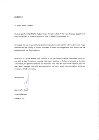 Recomendation letter