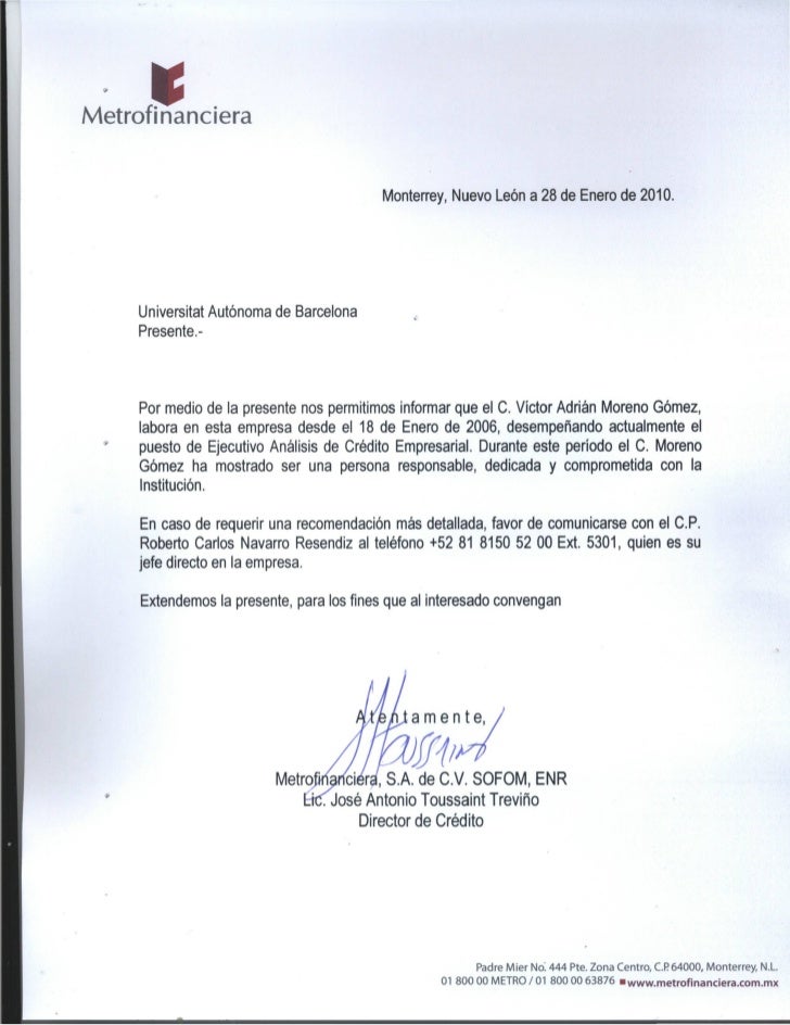 Carta De Recomendacion Jefe De Manzana - Soalan bc
