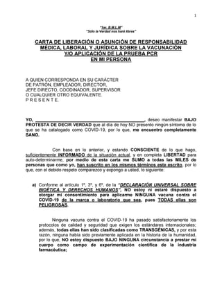 Carta responsiva vacunación laboral - México