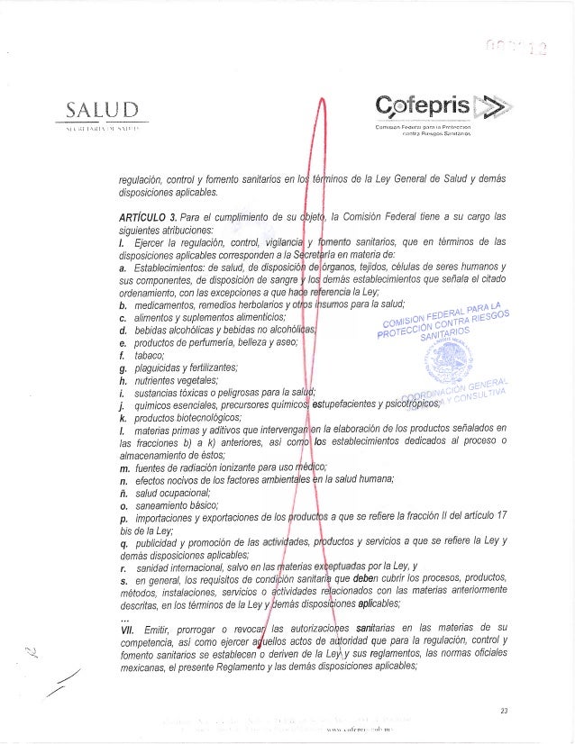 Revocacion de registros sanitarios