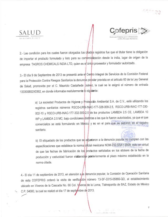 Revocacion de registros sanitarios