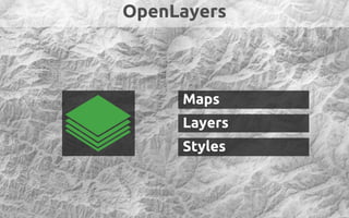 OpenLayers


     Maps

)    Layers
     Styles
 
