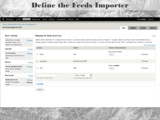 Run the Import

Remember the WFS-URL for your tag
http://openpoimap.ch/featureserver/featureserver.cgi?
SERVICE=WFS&VERSION=1.0.0&REQUEST=GetFeature&TYPENAME=pois&
FILTER=%3CFilter%3E%3CPropertyIsEqualTo%3E%3CPropertyName
%3Ehistoric%3C/PropertyName%3E%3CLiteral%3Earchaeological_site
%3C/Literal%3E%3C/PropertyIsEqualTo%3E%3C/Filter
%3E&BBOX=5.776706,46.557463,10.671115,47.221919

 
