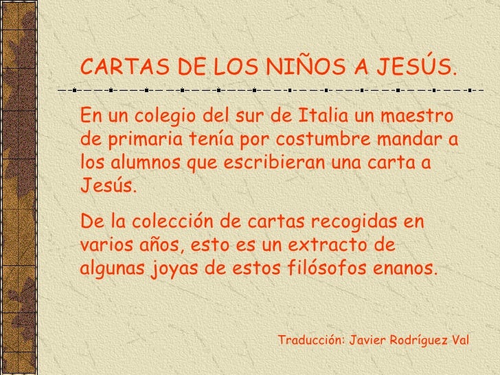 Cartas Al Niño Jesus