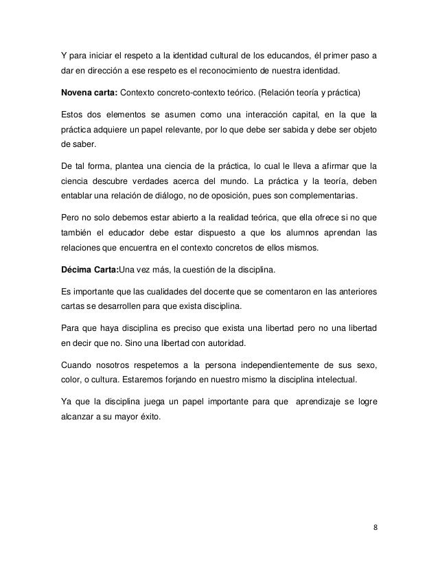 Cartas a quien pretende enseñar de paulo freire