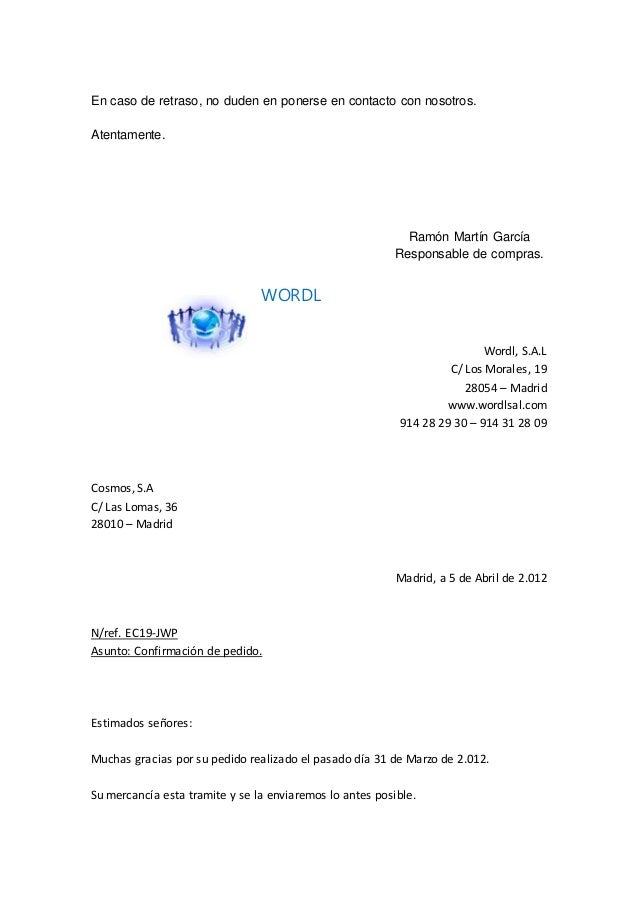 cartas de pedidos