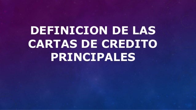 Cartas de credito