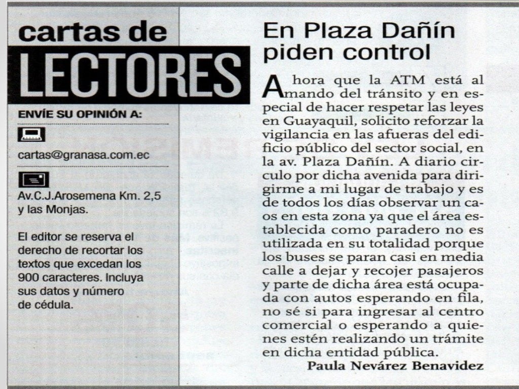 Cartas de lectores