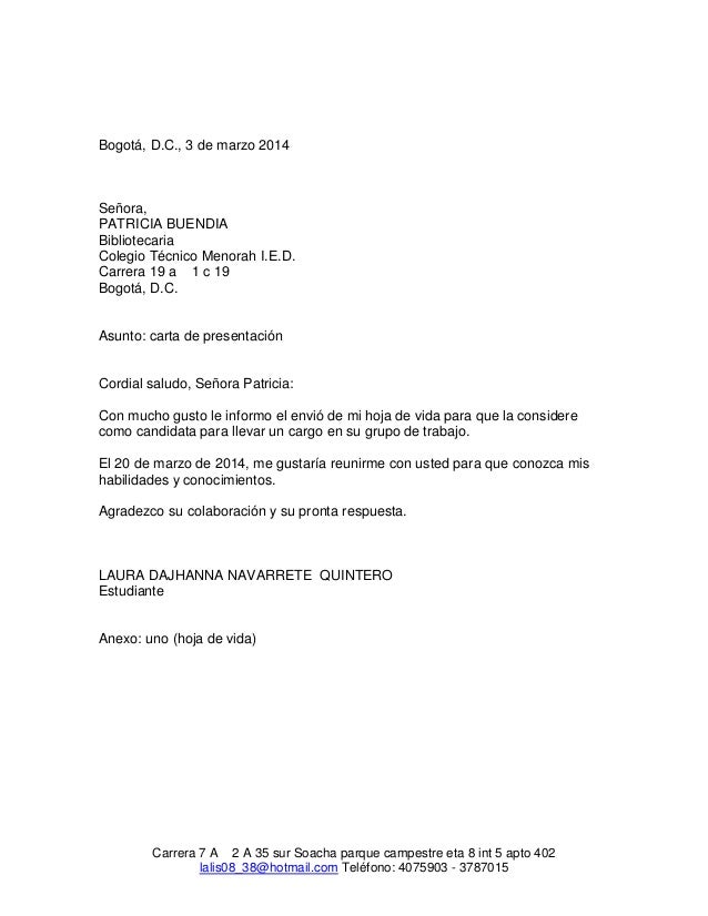 Cartas de presentacion lA