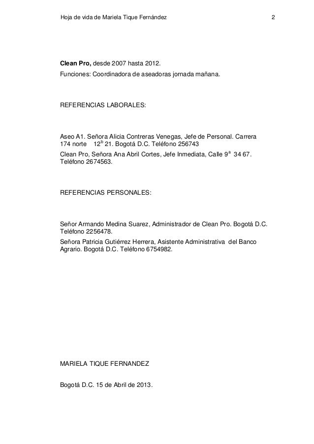 PORTAFOLIO EMPRESARIAL LE SON DE'L AMOUR hojas de vida y 