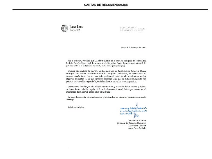 Cartas de recomendación Alexis Martín de la Peña