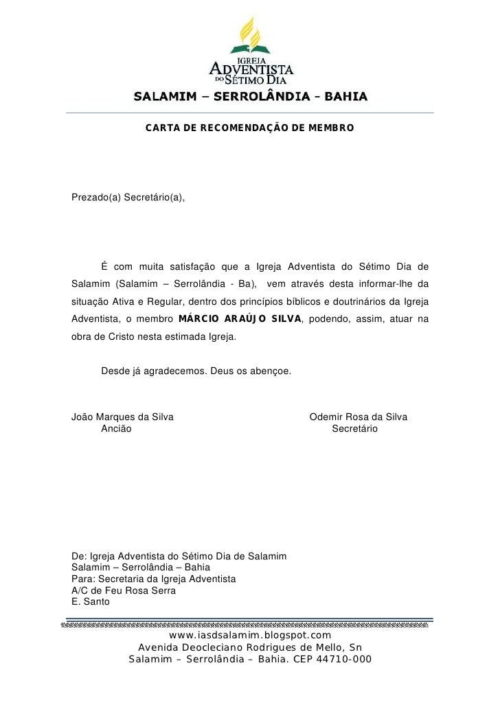 Cartas de recomendação