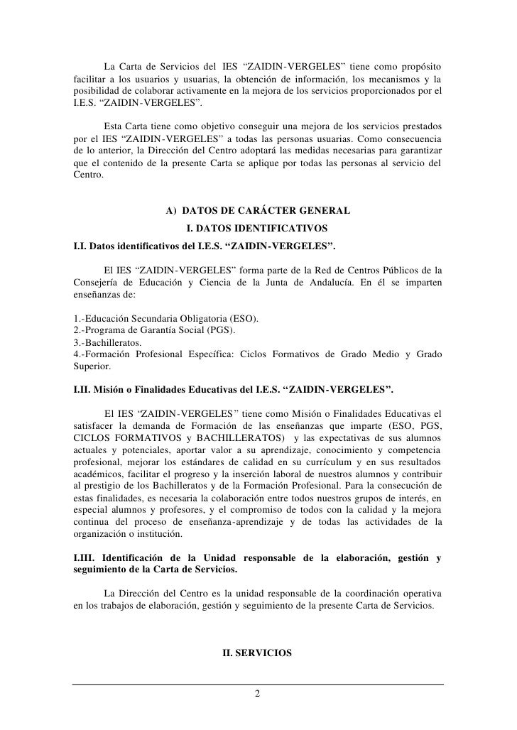 Cartas De Servicios