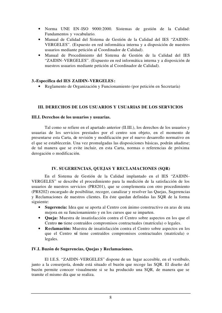 Cartas De Servicios