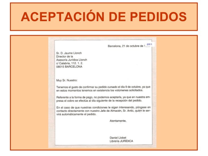 cartas de pedidos