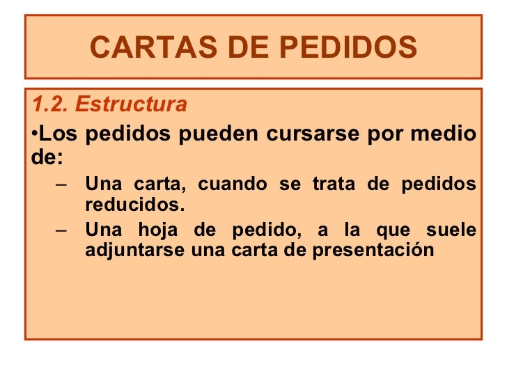 cartas de pedido