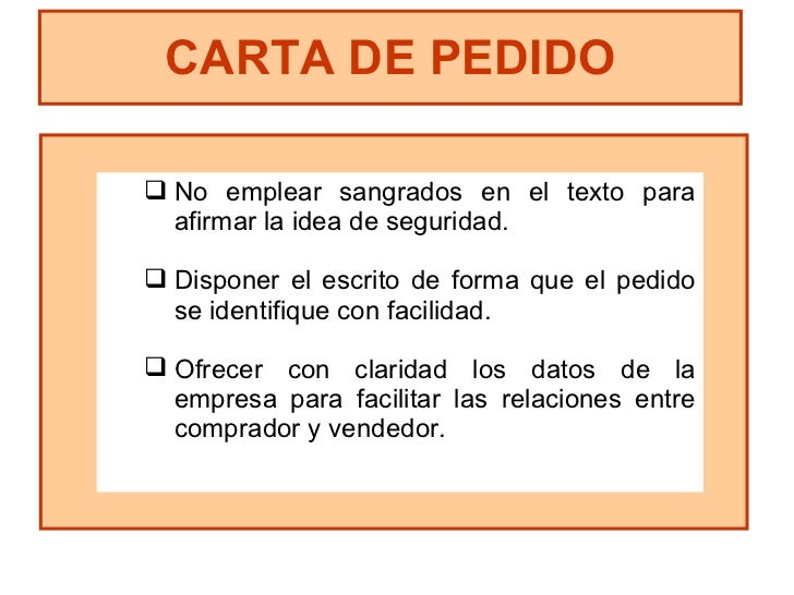 carta de pedido