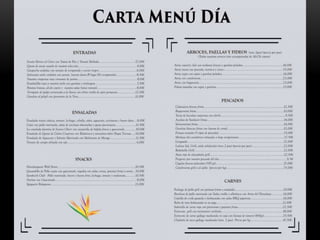 Cartas menu