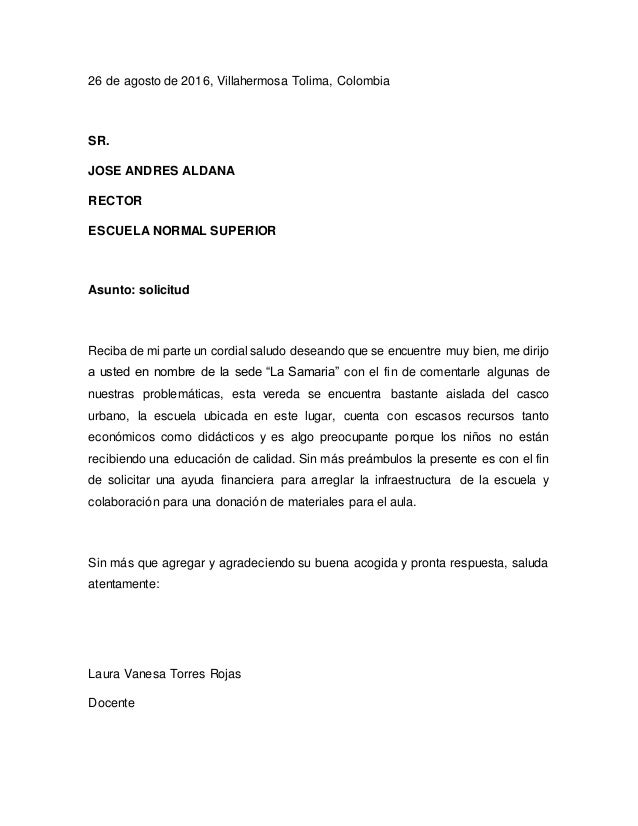 Carta solicitud Carta solicitud
