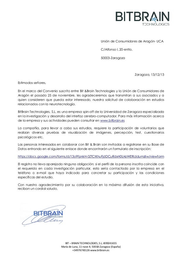 Carta socios UCA BITBRAIN