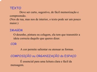 Cartaz em educação visual e tecnológica