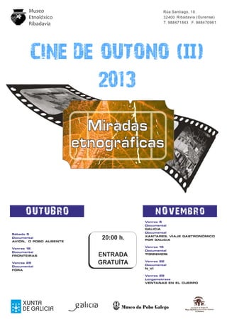 Cartaz cine outono 2013 museo etnoloxico