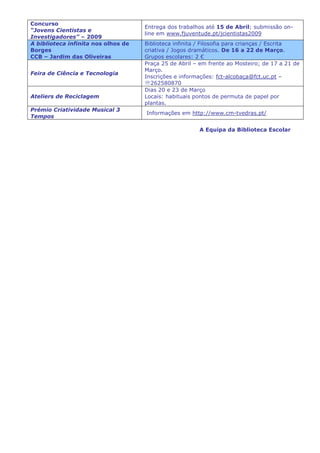 Cartaz Cultural Março