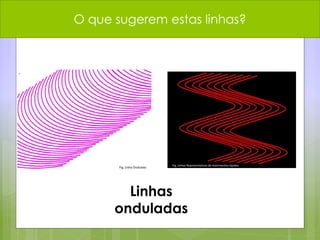 Linhas
onduladas
O que sugerem estas linhas?
 