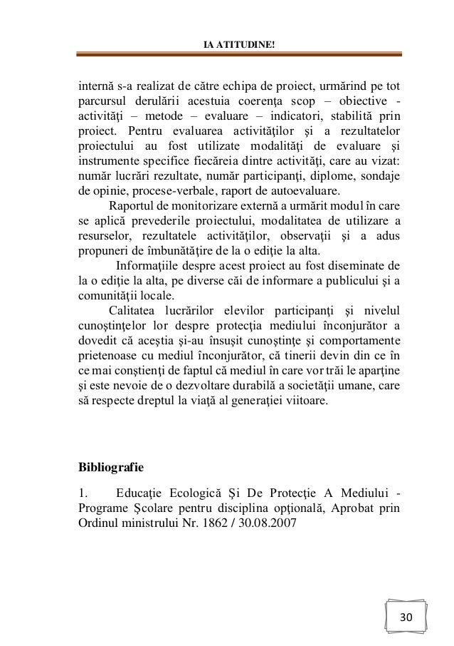 Optional Educatie Ecologica Si De Protectie A Mediului